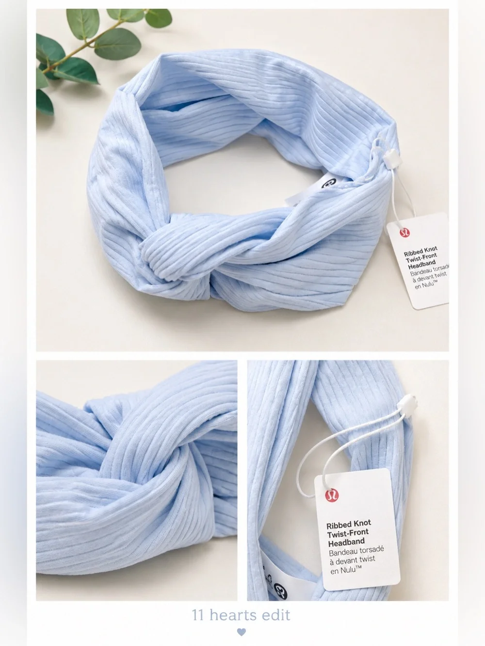 Lululemon Ribbed Nulu Twist-Front Headband Windmill Blue O/S NWT